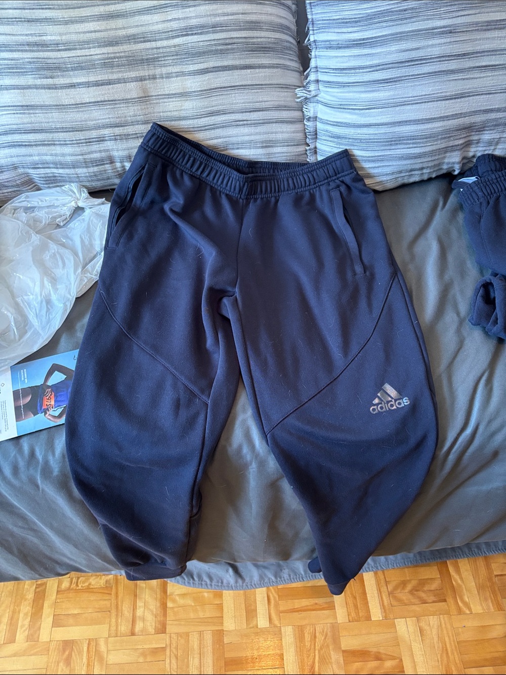 adidas Dark Navy Athletic Jogger Pants with Logo